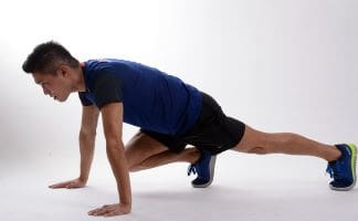 A fit and healthy lifestyle Knee-to chest push-up