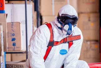 A Fit and Healthy Lifestyle man wearing a chemical mask