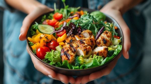 Food Pyramid-Healthy Chicken Salad Bowl