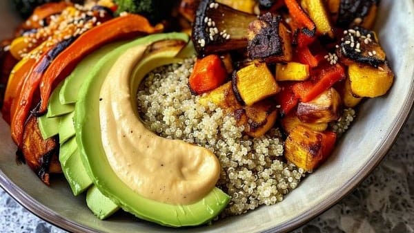 Healthy veggie Meal with whole grains