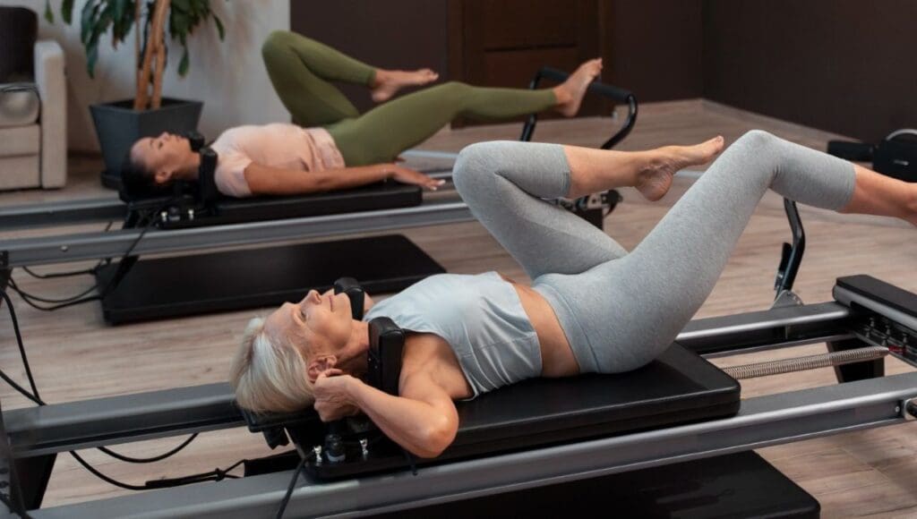 Picture of a women doing Pilates. exercise for older adults, Regular exercise