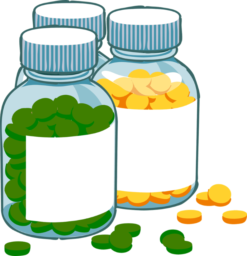 Picture of mineral supplements. vitamins, minerals, herbal