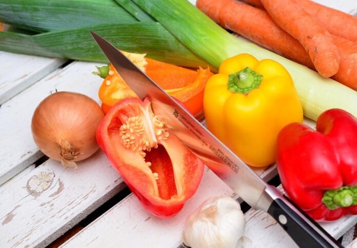 Picture of vegetables on a cutting board. Vegetables for Optimal Nutrition