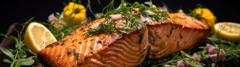 Picture of a Salmon dinner. nutrient rich foods