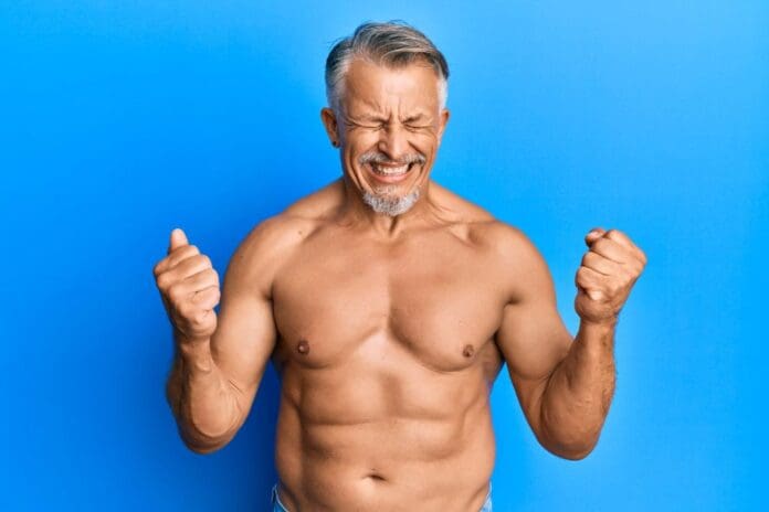 Picture of a 60 something muscular man. How Men Build Muscle Over Age 60